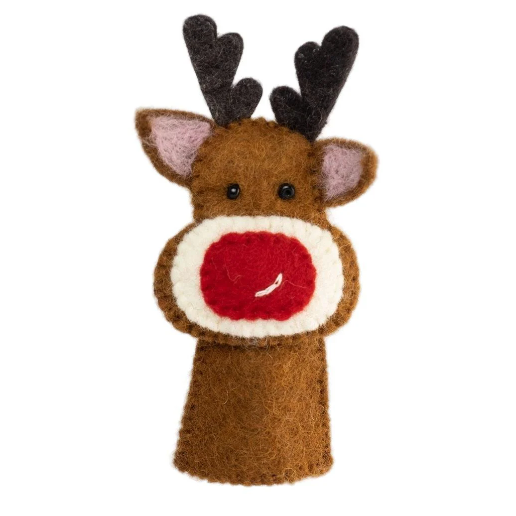 Christmas Felted Wool Finger Puppets from The Winding Road