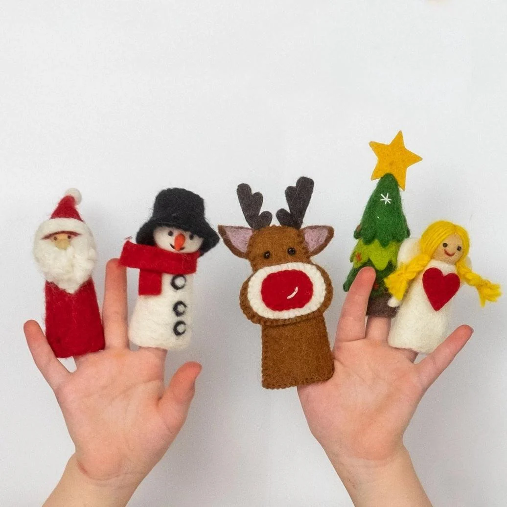 Christmas Felted Wool Finger Puppets from The Winding Road - Image 4