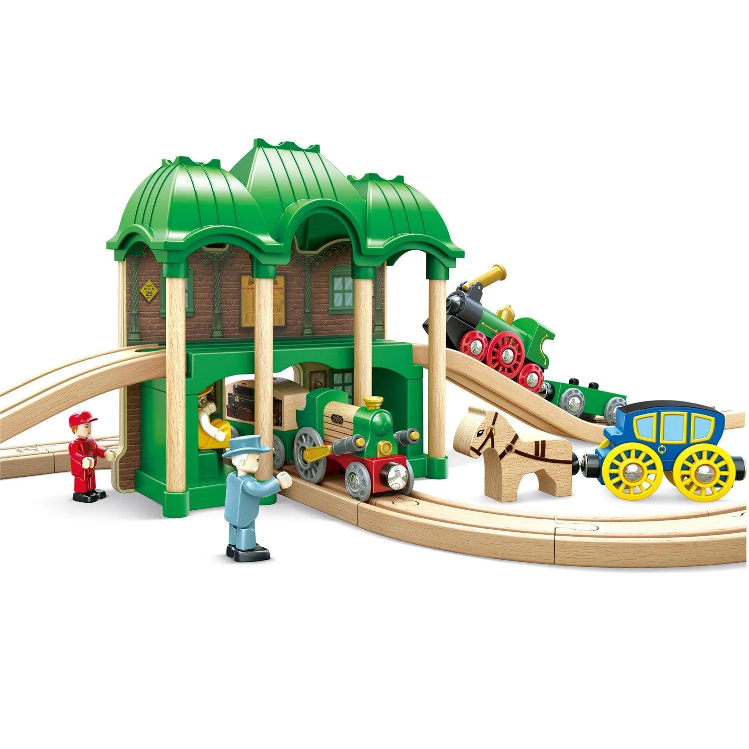 Hape Retro Train & Station Set - Image 2