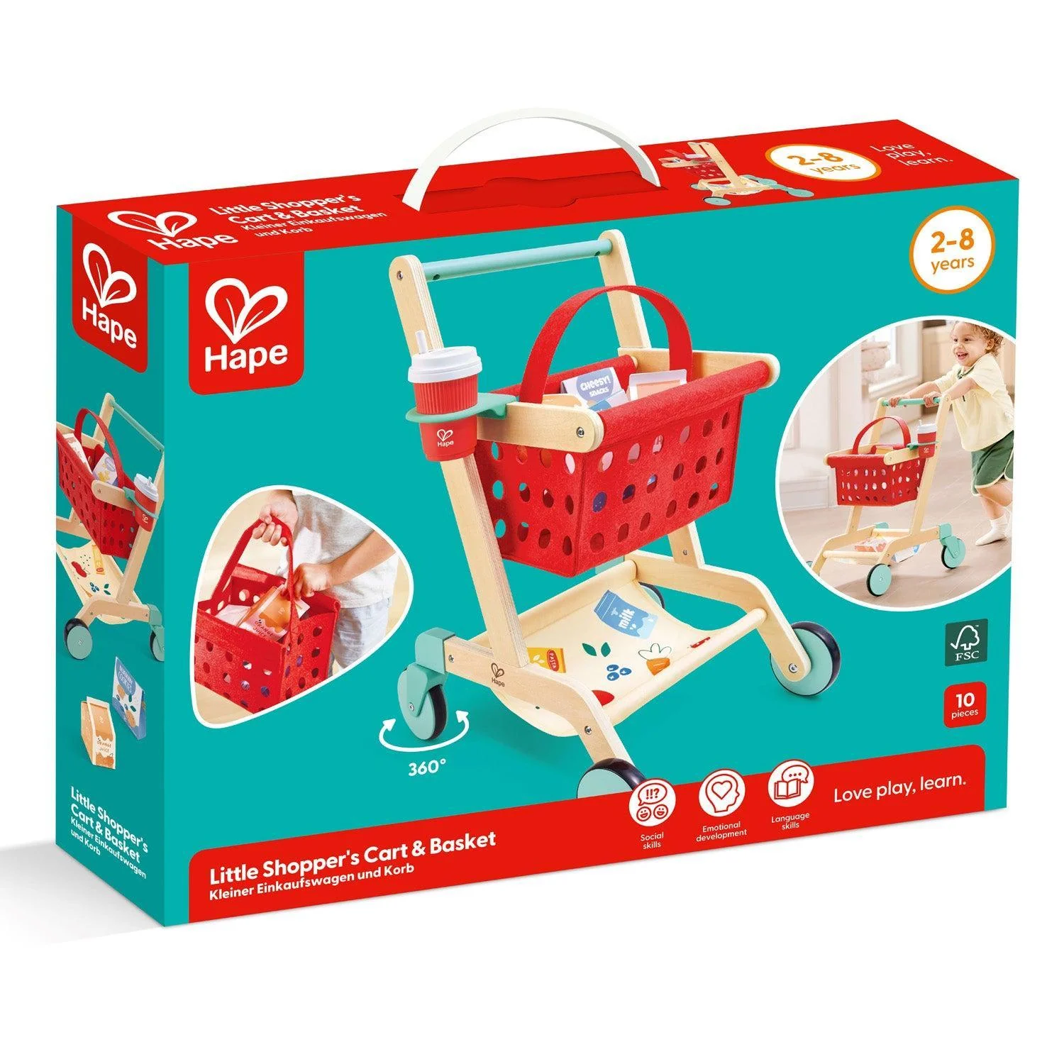 Hape Little Shopper's Cart & Basket - Image 3