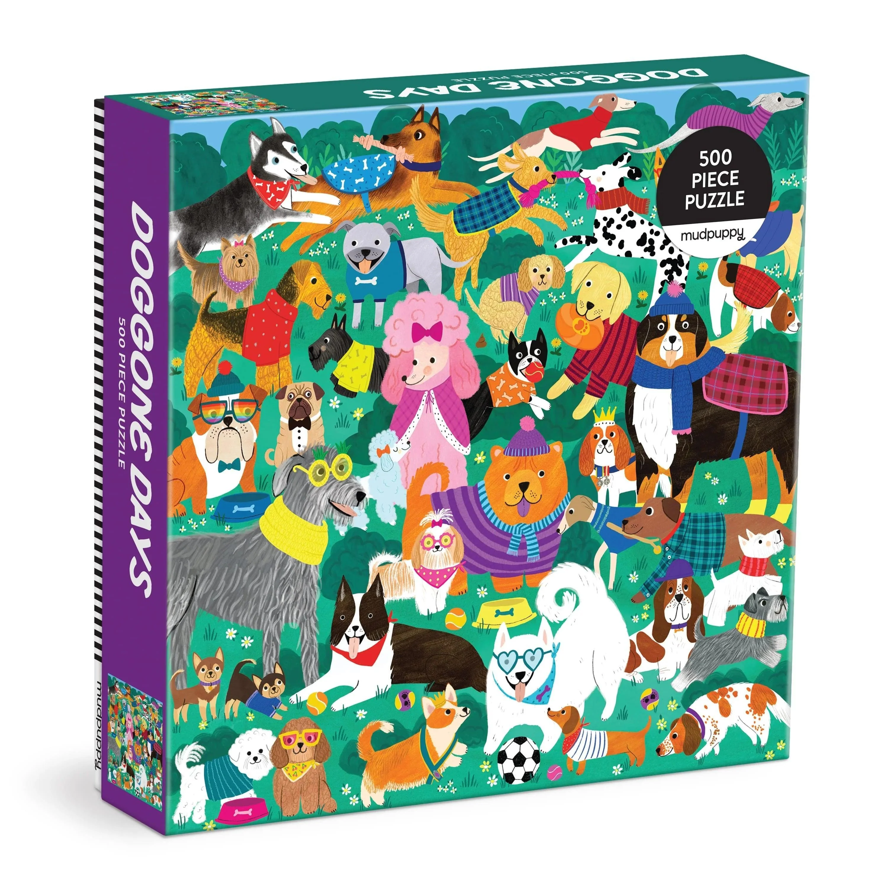Mudpuppy Doggone Days 500-Piece Family Puzzle