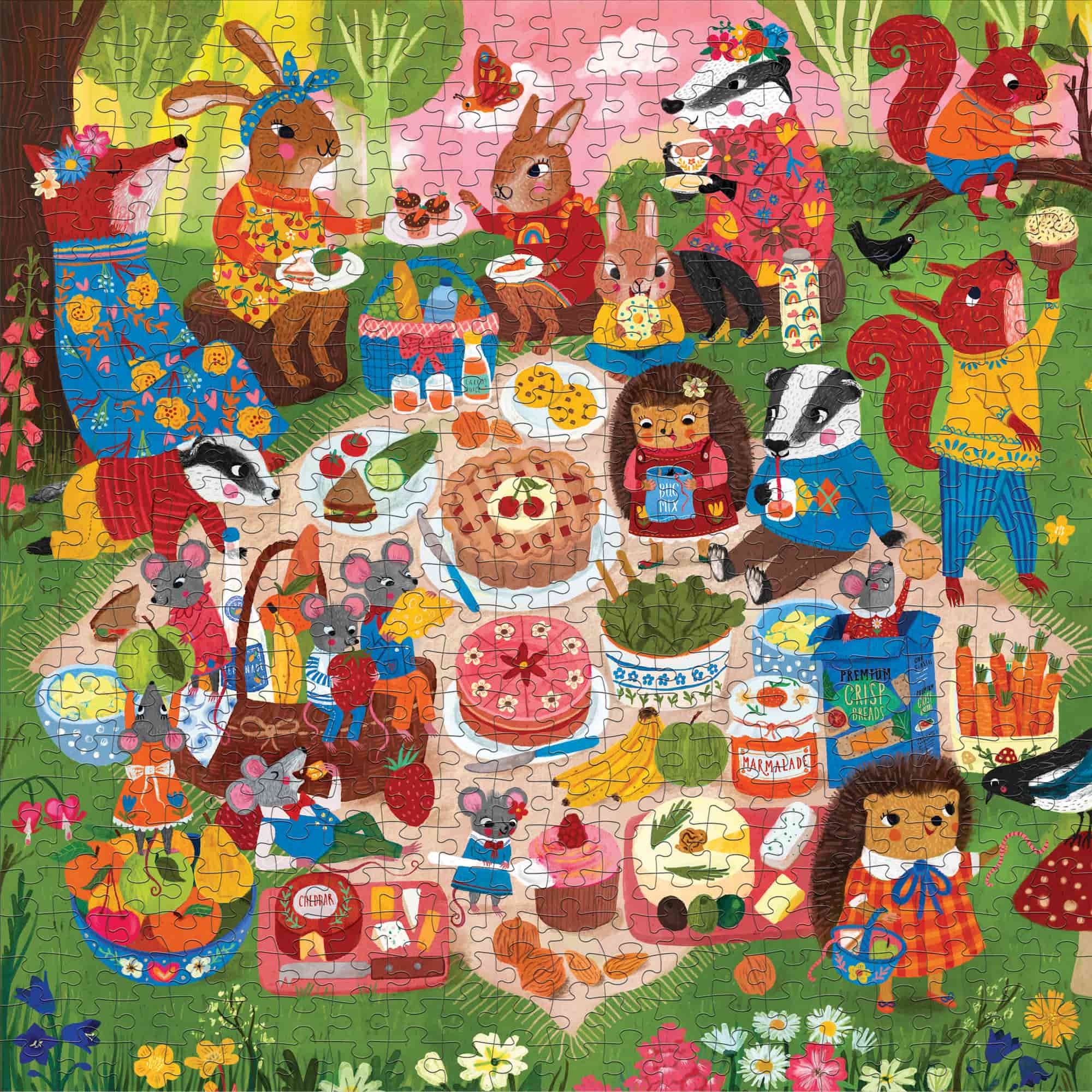 Mudpuppy Woodland Picnic 500-Piece Family Puzzle - Image 2