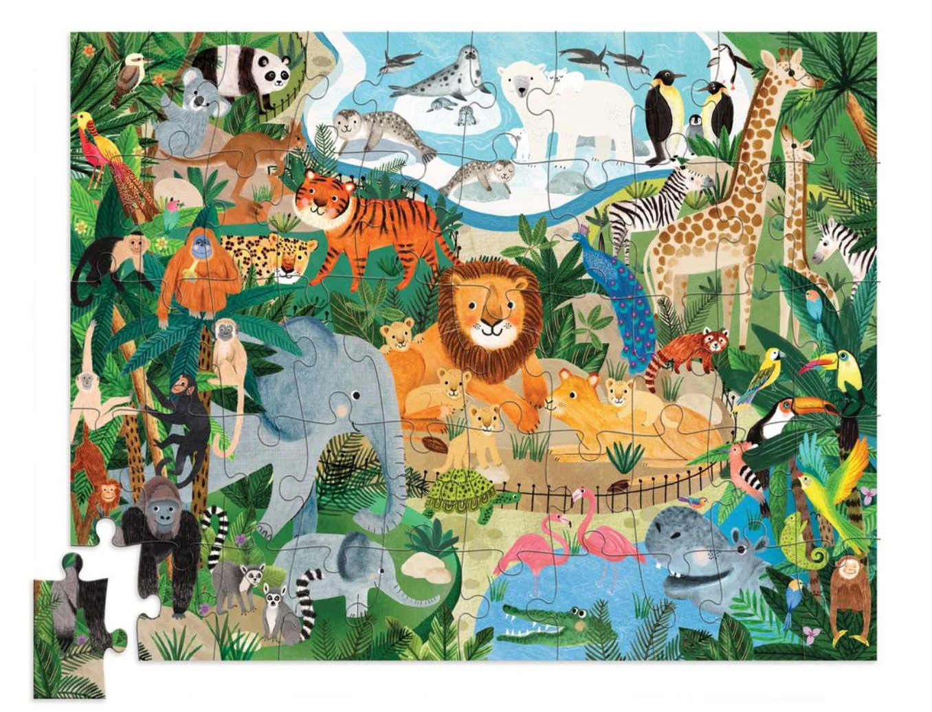 Zoo 50-Piece Flat House Puzzle - Image 2
